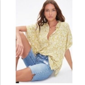 Boxy paisley print shirt Forever 21 NWT